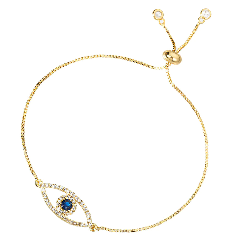 Dainty 14K Real Gold Plated Bracelet for Women Men Adjustable Gold Chain Link Evil Eye Hamsa Hand Paperclip Butterfly Charm Bracelets for Women Jewelry