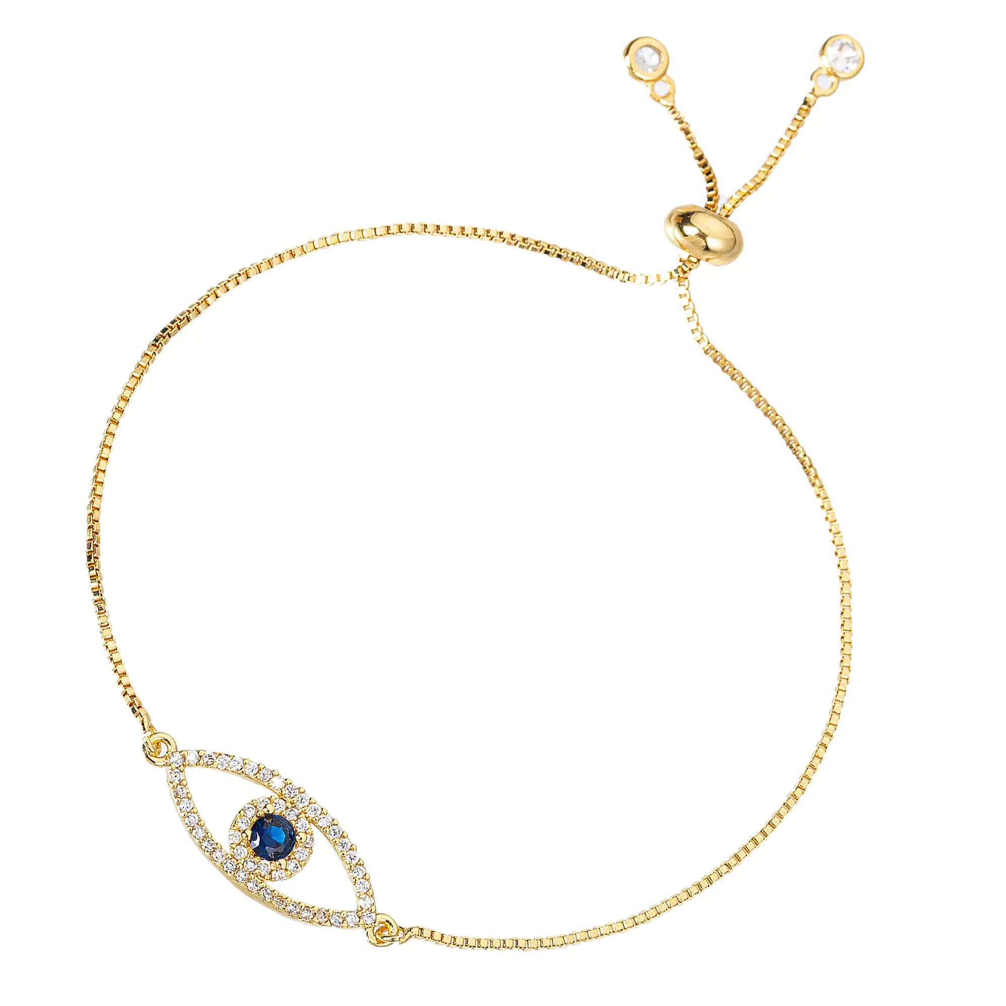 Dainty 14K Real Gold Plated Bracelet for Women Men Adjustable Gold Chain Link Evil Eye Hamsa Hand Paperclip Butterfly Charm Bracelets for Women Jewelry